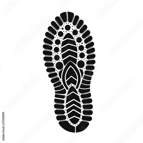 shoe footprint silhouette on white background