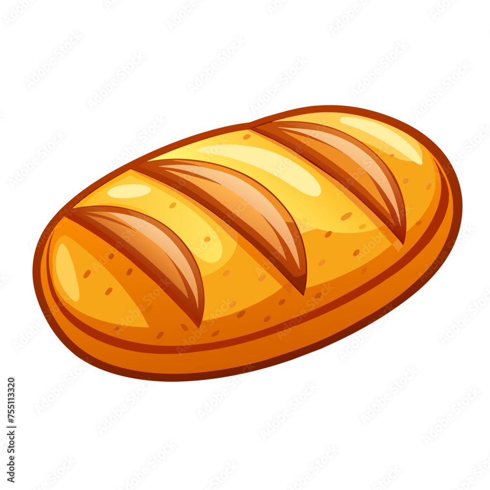 Fresh bread on white background