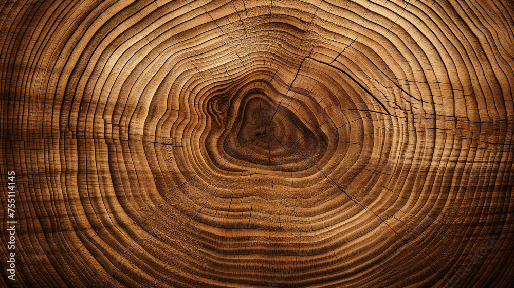 Naklejka premium tree circular wood grain background сreated with Generative Ai