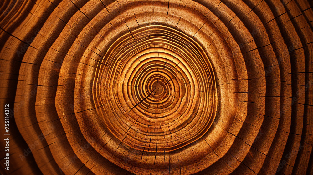 Fototapeta premium tree circular wood grain background сreated with Generative Ai