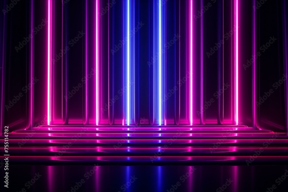Nostalgic Retrowave neon tube. Color night. Generate Ai Nostalgic Retrowave neon tube. Color night. Generate Ai