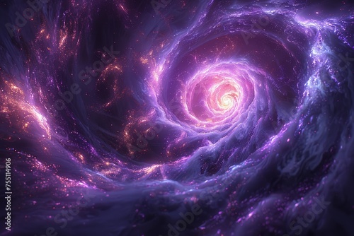 Swirling Purple and Blue Cosmic Scene
