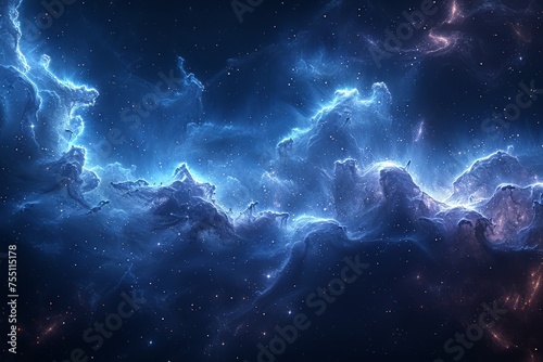 Deep Blue and Purple Space With Glittering Stars