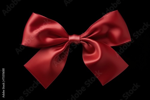 Delicate Ribbon red bow silk. Set surprise. Generate Ai