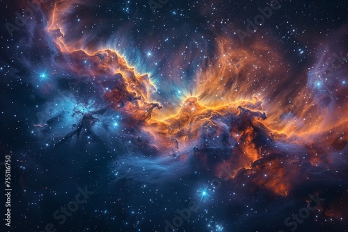 Colorful Space Filled With Stars and Clouds