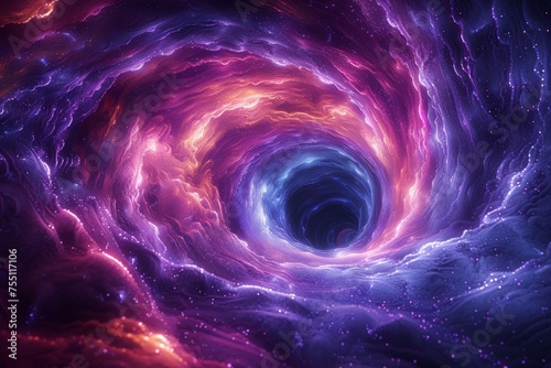 Colorful Spiral With Black Hole