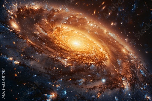 Spiral Galaxy With Stars