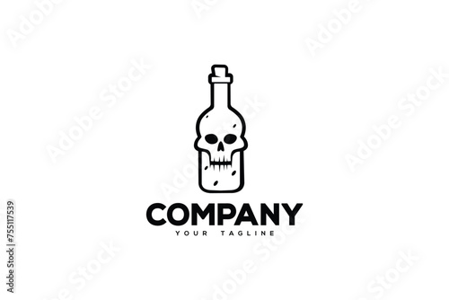 Bottle Logo Design - Skull Logo Design - Food and Drinks Logo Design