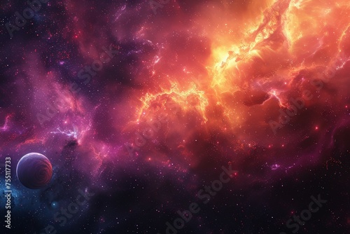 Colorful Space Filled With Stars and Planets