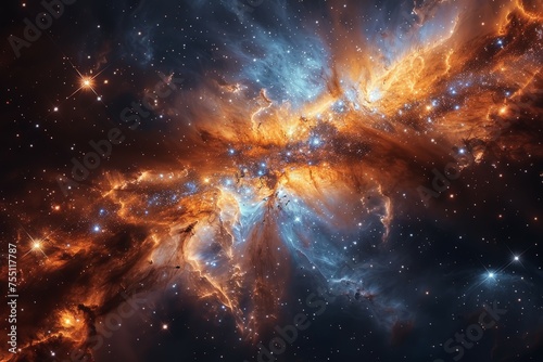 Cluster of Stars Illuminating the Sky