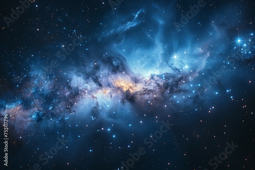 Blue and Black Cosmic Space Filled With Stars