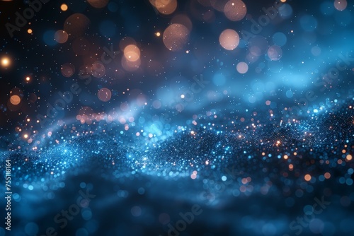 Blurry Blue and Black Abstract Background