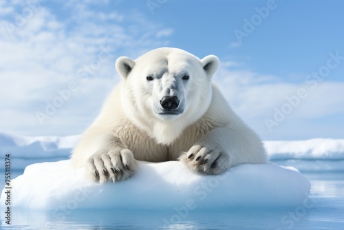 Tranquil White Polar Bear Isolated on Transparent Background