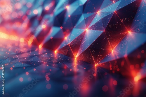 Vibrant Blue and Red Abstract Background With Lights