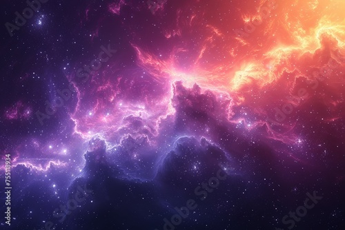 Colorful Space With Stars and Clouds