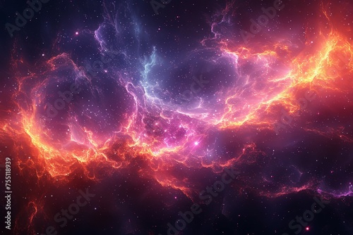 Colorful Space With Stars and Clouds