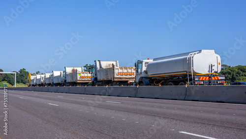 Construction Highway Trucks Earthworks Blue Sky