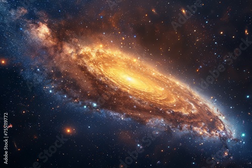 Spiral Galaxy With Background Stars