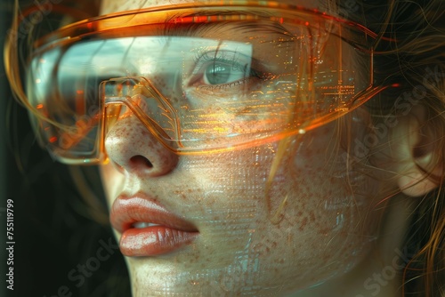 Stylish Woman With Futuristic Glasses