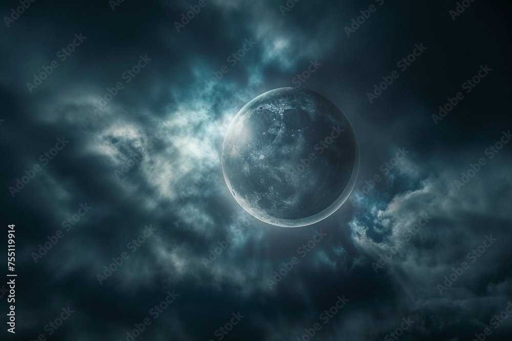 Eclipse of planets as seen from space. Planet close-up. Eclipse of planets as seen from space. Planet close-up.
