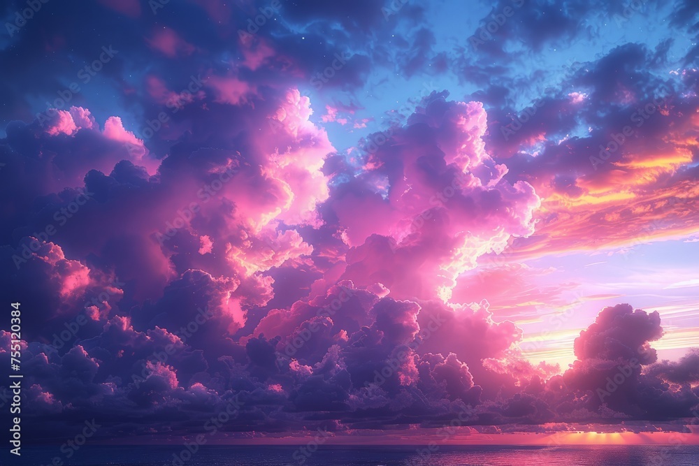 Colorful Sky With Clouds Over Water