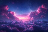 Purple and Blue Sky Filled With Clouds