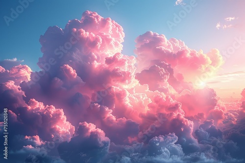 Pink Clouds Filling the Sky