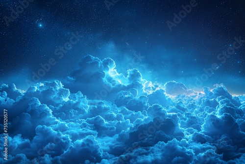 Night Sky Filled With Stars and Clouds