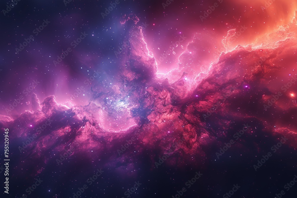 Colorful Space Filled With Stars and Clouds