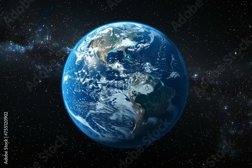 Earth in Space With Stars
