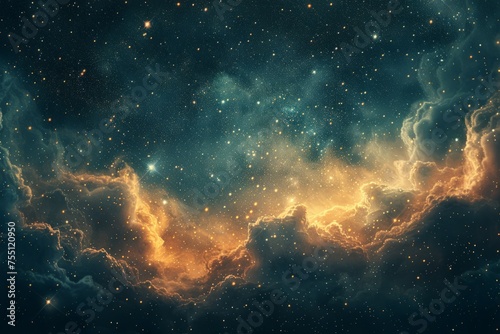 Celestial Space Filled With Stars and Clouds