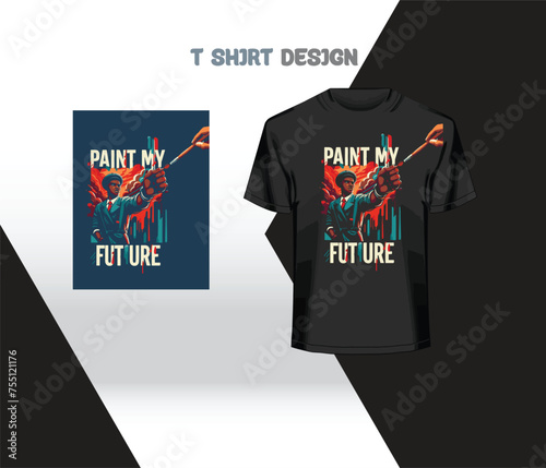 Free vector print t shirt design.