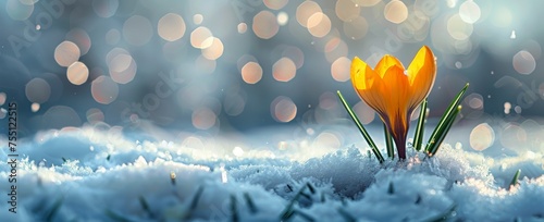 Flowers Covered in Snow © ArtCookStudio