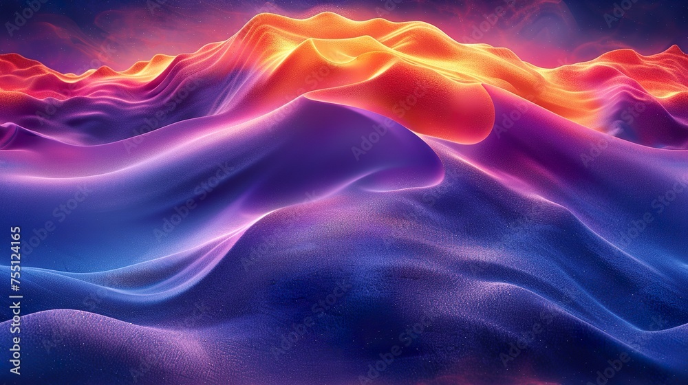 An abstract pattern of retro waves filled with dynamism and energy, dances in a symphony of chaotic movement and grace. Visual representation with a sense of brilliant movement.