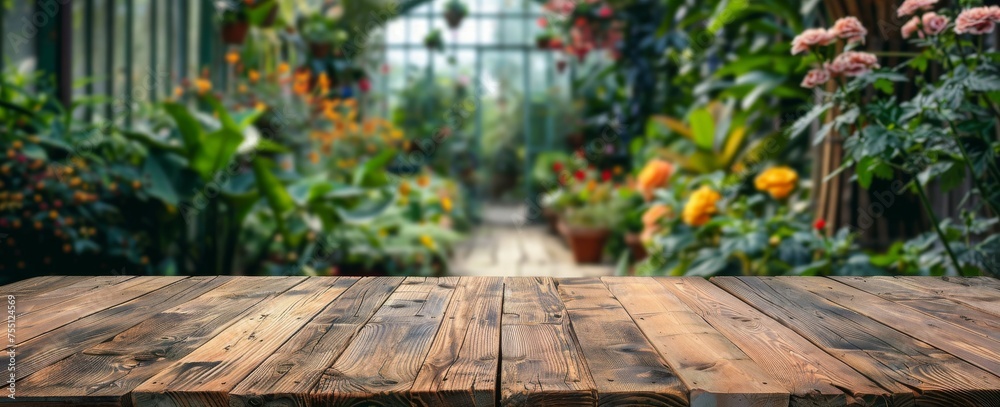 Wooden Table With Flowers Wooden Table With Flowers