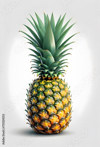 pineapple on white