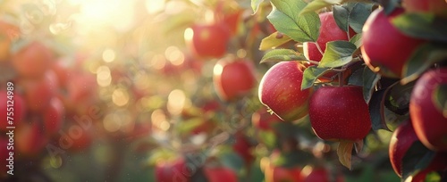 Red Apples Hanging From Tree