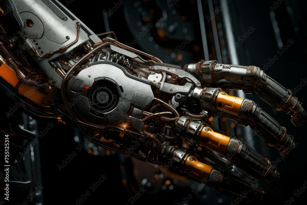 Articulate Robot arm. Factory computer creation. Generate Ai Articulate Robot arm. Factory computer creation. Generate Ai