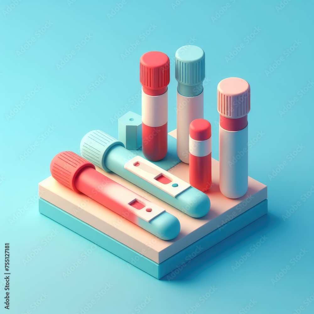 3D Blood Sample Vial for Analysis. Minimalist cute sculpture. 3D Blood Sample Vial for Analysis. Minimalist cute sculpture.