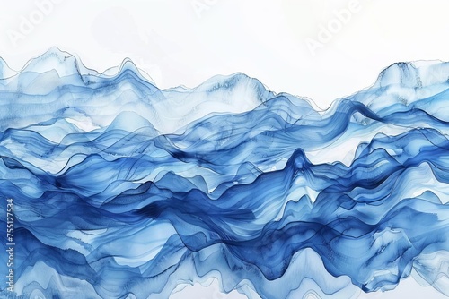 Abstract watercolor wave background Showcasing fluidity and the artistry of watercolor techniques in serene blue tones