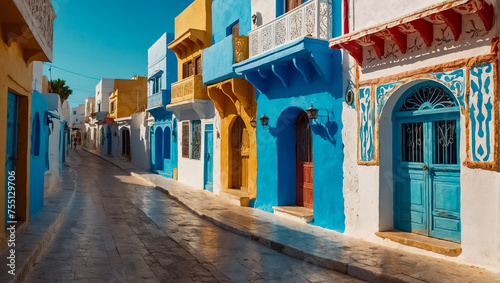 Beautiful street in summer in Hammamet Tunisia resort © tanya78
