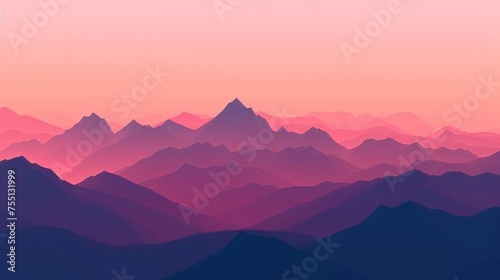 Mountain landscape. Landscape of mountains at sunset
