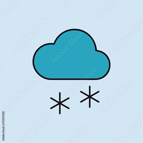 Cloud with snow vector icon. Weather sign