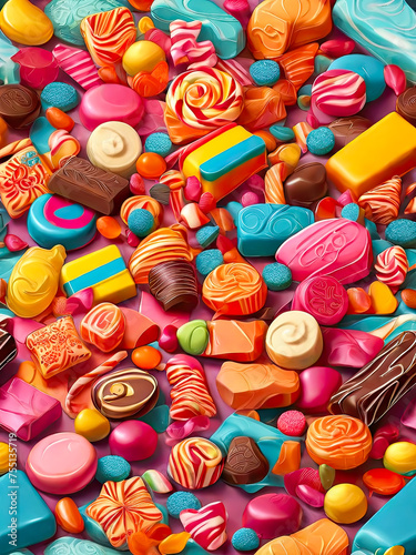 Colorful sweet candy background.