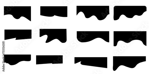 Set of black seaprator headers for ui design