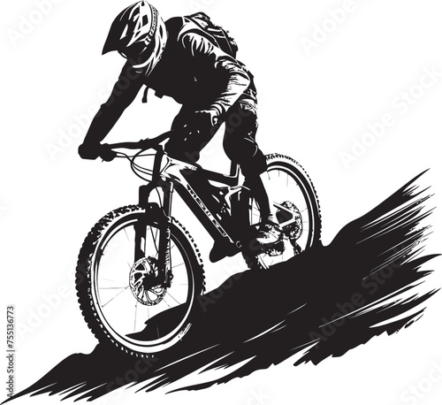 Gravitys Best Friend Downhill Biker Vector Graphic Fearless and Freewheeling Mountain Biker Logo Design