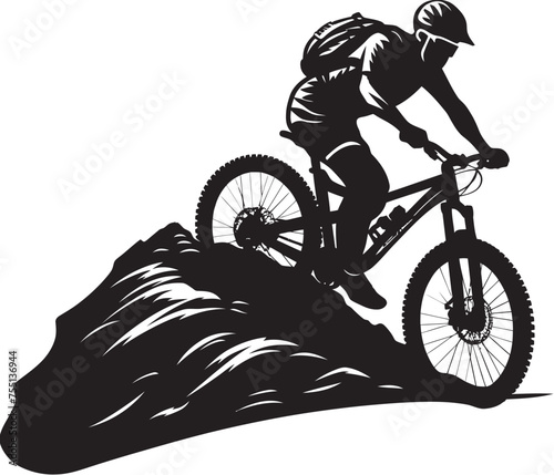 Trailblazing Triumph Mountain Vector Crest Alpine Apex Biking Adventure Emblem
