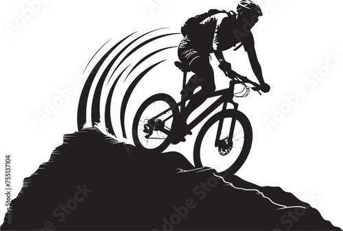 Chasing the Downhill Rush Mountain Biker Embracing Speed Live for the Ride Mountain Biker Symbol of Passion