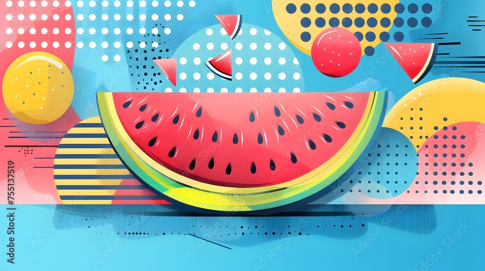 Fresh and Juicy: Colorful Watermelon Closeup on Wooden Background