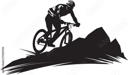 Summit Cyclist Conquering Peaks Mountain Trailblazer Riding the Heights